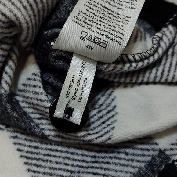 Joyspun Notch Collar Pajama Top Black & White Plaid Women's Large (12-14) NWT - Picture 8 of 9